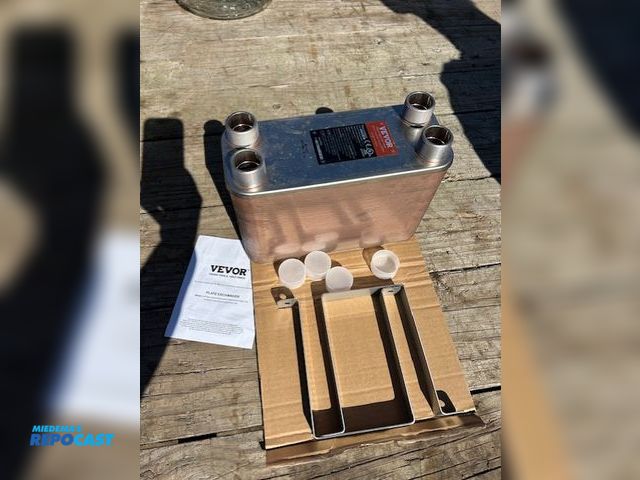 Lot 2-tbd - Heat Exchanger 5”x12” 80 plates Brazed Plate. Copper/Stainless Steel water to water heat exchanger f...