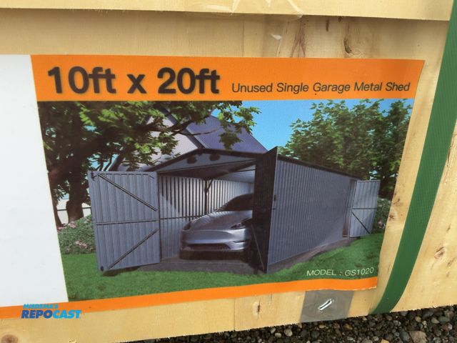 Lot 2-21144 - New Chery Industrial 10’ x 20’ Single Garage Metal Shed, 120.5” wide x 238.6” deep x 91.3” tall over...