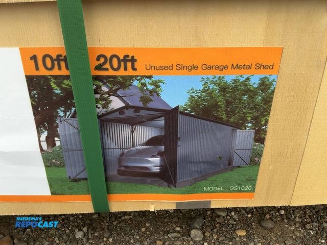 Lot 2-21145 - New Chery Industrial 10’ x 20’ Single Garage Metal Shed, 120.5” wide x 238.6” deep x 91.3” tall over...