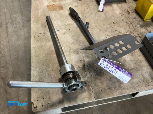 Lot 2-34501 - Lot of (1) Royal Products Collet Closer for Lathe and (1) Bracket with Holes for Storing Collets/Too...