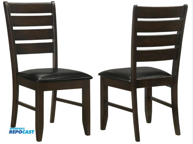 Lot 2-19322 - New Coaster 102722 Dark Brown Wood Dining Room Side Chairs