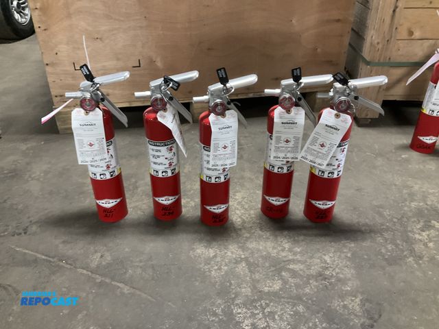 Lot 2-21527 - (5) 2-1/2 lb dry chemical fire extinguishers with wall mount brackets, all were last inspected in 20...