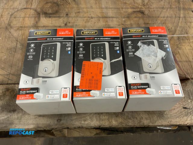 Lot 2-21987 - (3) Defiant SMART WI-FI Deadbolts, Satin Nickel, Powered by Hubspace, 1010 525 009