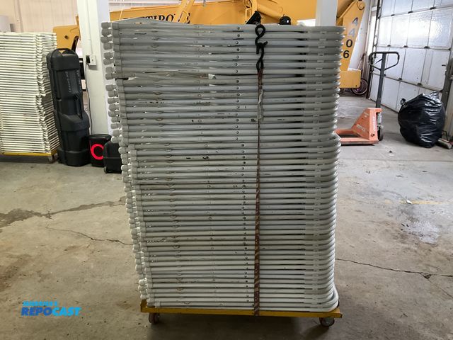 Lot 2-60740 - 50 Metal Folding Chairs W/ metal rolling rack