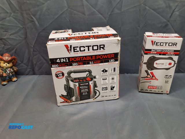 Lot 2-10654 - (1) VECTOR 4 IN 1 PORTABLE POWER AND (1) VECTOR BATTERY CHARGER