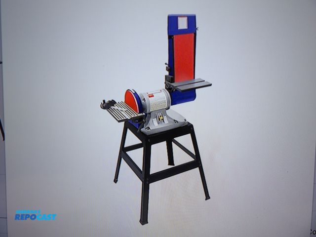 Lot 2-58345 - New Dayton Belt&amp; Disc Sander metal Plastic/wood, 120V 240V, Single -Phase, 1hp, 9in Disc, 45°