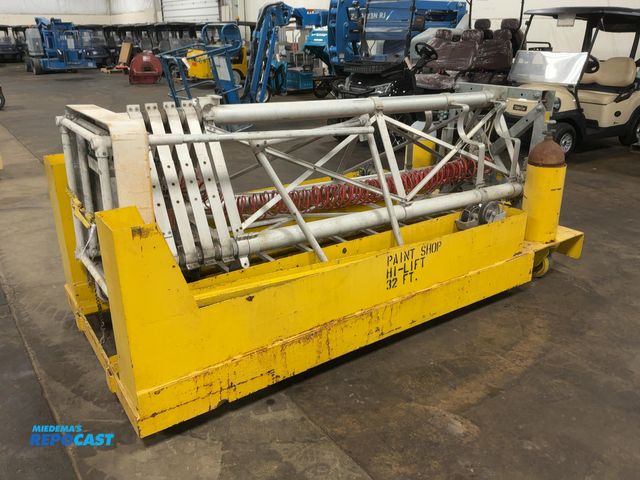 Lot 2-33054 - 32’ Paint Shop Hi-Lift Out of an Oldsmobile Factory, 30”x30” top platform (has railing that slides u...