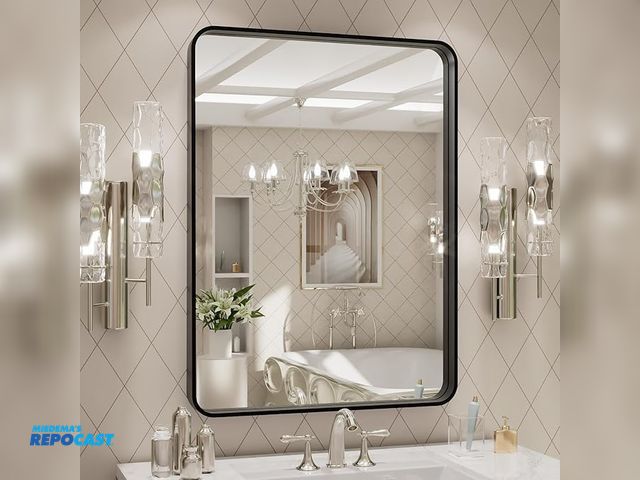 Lot 2-19904 - Osemy Wood Mirror, Wood Wall Bedroom Livingroom Entryway-X004A4F7AB - approx. 49” x 31”