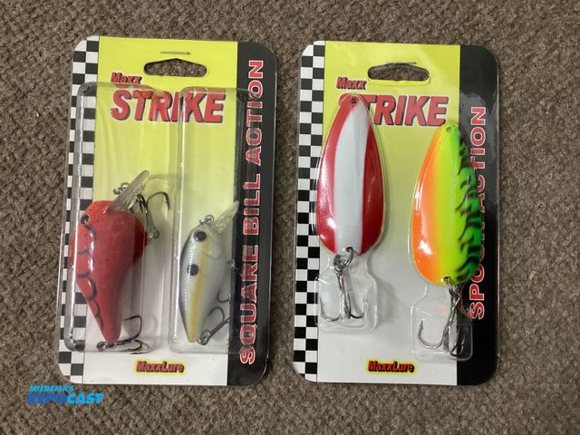 Lot 2-69930 - Two new two packs of MaxxLure Maxx Strike lure baits. Square Bills and Spoons.
