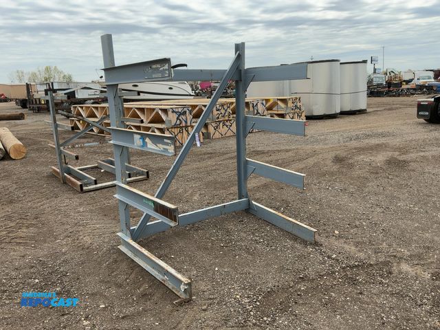 Lot 2-34469 - Metal 4-Tier Cantilever Rack, welded together, arms stick out 42”, 70”x54”x7’ tall, one side bent in