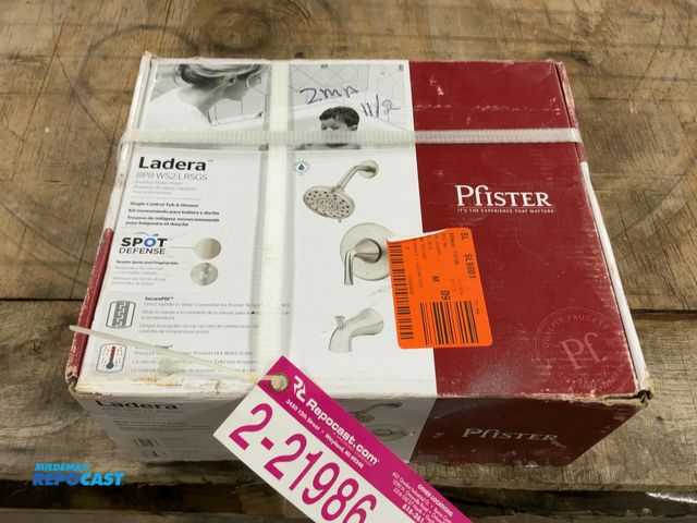 Lot 2-21986 - Pfister Ladera Single Control Tub and Shower Faucet Set, Brushed Nickel Finish, 8P8-WS2-LRSGS