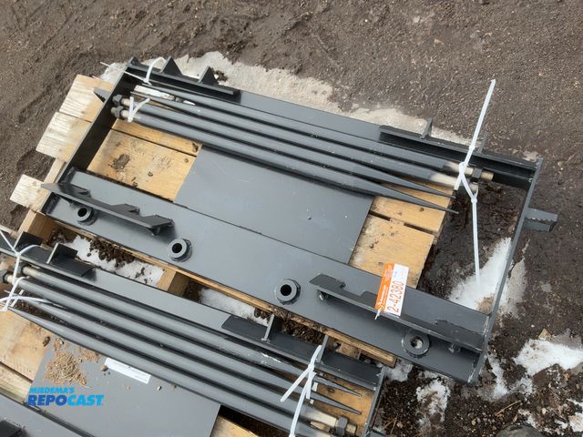 Lot 2-42380 - New JCT Bale Spear Skid Steer Attachment, Universal Quick Attach, Has Four Spears that Stick Out App...