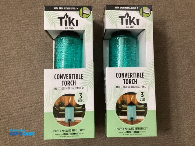 Lot 2-92880 - Two new Tiki Brand Convertible Torches. Three uses. Table torch, garden torch, full-size torch. Prov...