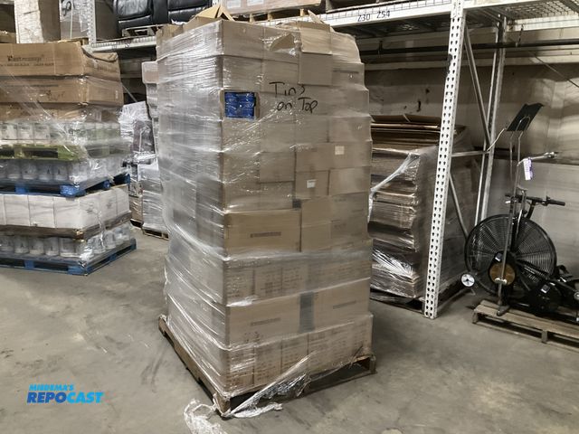 Lot 2-95164 - Skid of lot of Small Blue Storage Tins with Lids and Stationary Paper Fasteners