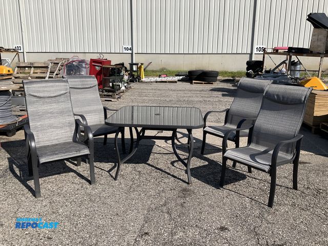 Lot 2-93242 - Outdoor Table measuring 44” x 44” x 27.5” with 4 Chairs