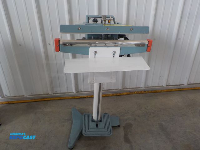 Lot 2-34245 - Impulse foot sealer. 18" . 115 volt power cord. Sealing timer. One leg missing.