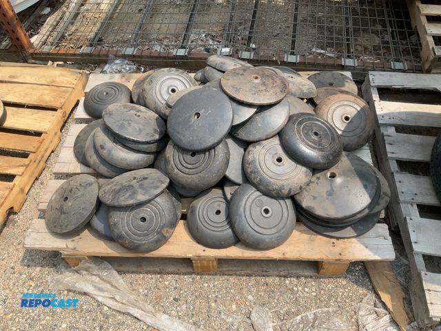 Lot 2-11211 - Lot of assorted Stage Microphone Stand weights, cast iron, threaded.