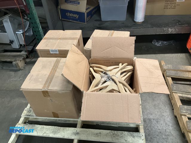 Lot 2-91098 - Lot of (4) boxes of wooden hangers model#18410 (100 per box)