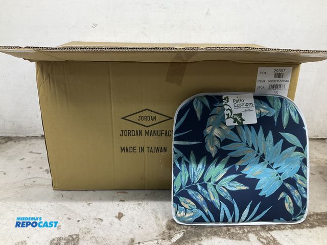 Lot 2-74835 - 18 Patio Chair Cushions for Indoor or Outdoor Use, Waterproof - 16”x15”