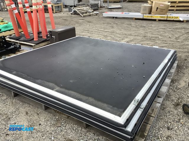 Lot 2-74464 - Rv/Trailer Ramp door Spring loaded hinge so no cables needed. White exterior 93''x96''x3'