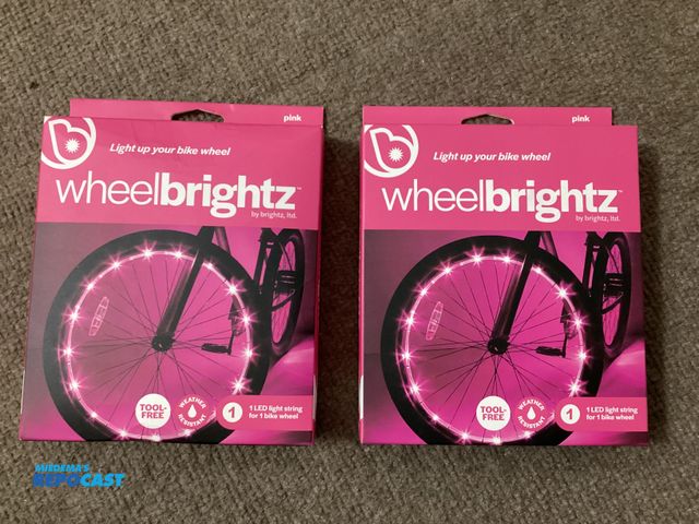 Lot 2-76409 - Two new wheelbrightz LED lighter strings for bike wheels. Pink