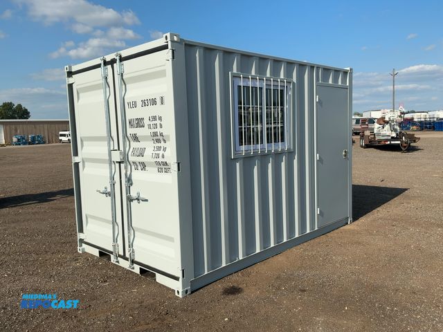 Lot 2-40114 - New 12’ Job Site Storage Container, 12’x87-1/2”x98-1/2” tall overall, Swing Doors on One End with 7’...