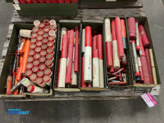 Lot 2-21473 - (6) Metal Bins of Assorted End Mills, all appear new/unused, High Speed Steel, approx. 1/4" to 1-1/2...