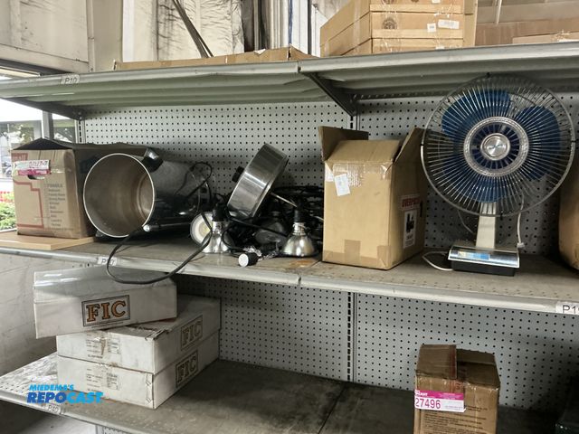 Lot 2-24699 - Misc lot of radios, string lights coffee maker and plan board