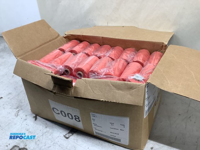 Lot 2-36763 - Box of approximately 70 spools of red thread for crafts