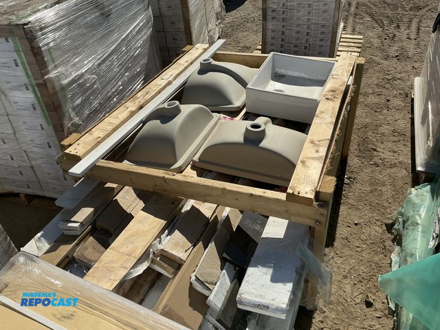 Lot 2-75344 - Skid of assorted sinks &amp; miscellaneous tile.