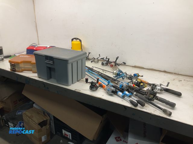 Lot 2-73280 - Set of used Fishing Poles- some are broken- Fishing Rods, Tackle Boxes and Tackle