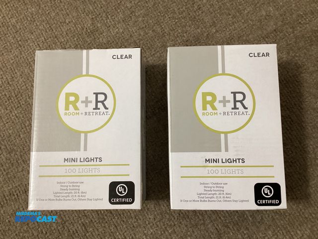 Lot 2-76412 - Two new R + R room and retreat mini string lights. Clear bulbs with white wire. Each string is 21 fe...