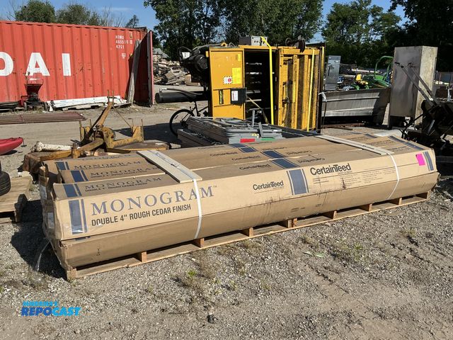 Lot 2-13606 - (8) boxes of Monogram double 4” rough cedar finish sliding, 138 pcs  - 24 per box