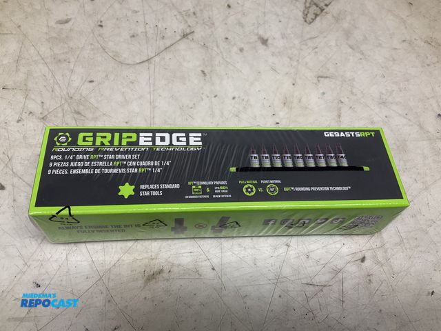 Lot 2-93944 - grip edge 1/4" drive 9pc torx bits