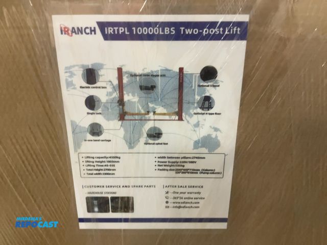 Lot 2-44917 - New SDLANCH Model IRTPL Two Post Lift, 4500 KG Lifting Capacity, 1800mm Lifting Height, 220/380 Volt...