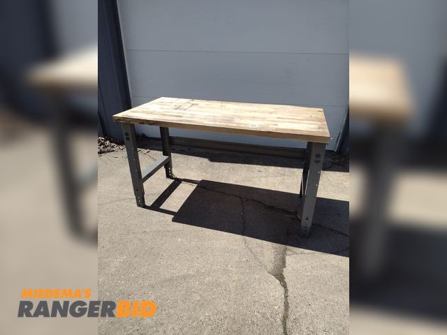 Lot 30-80 - Wood Topped Workbench 60x29-3/4x34. Chipped Back Corner