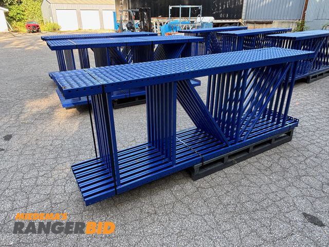 Lot 30-13 - LOT OF (8) Teardrop Pallet Racking Uprights 42" Deep x 10' Height