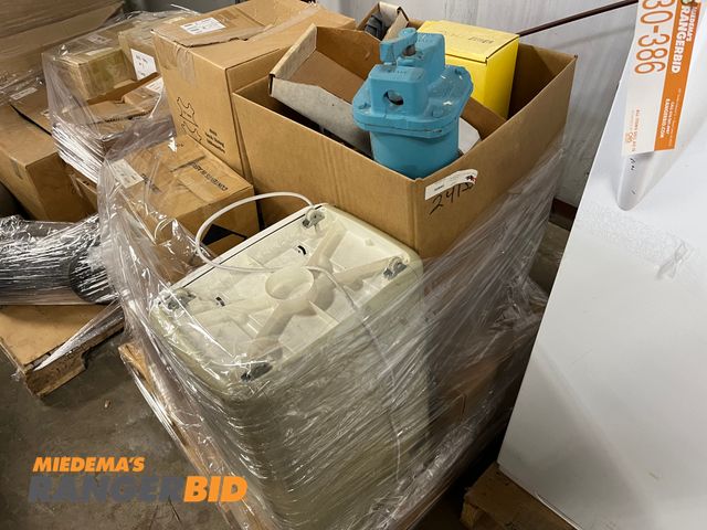 Lot 30-385 - Pallet of Misc items including paper shredder, vent valve, and more