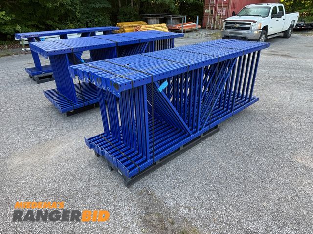 Lot 30-11 - LOT OF (12) Teardrop Pallet Racking Uprights 42" Deep x 10' Height