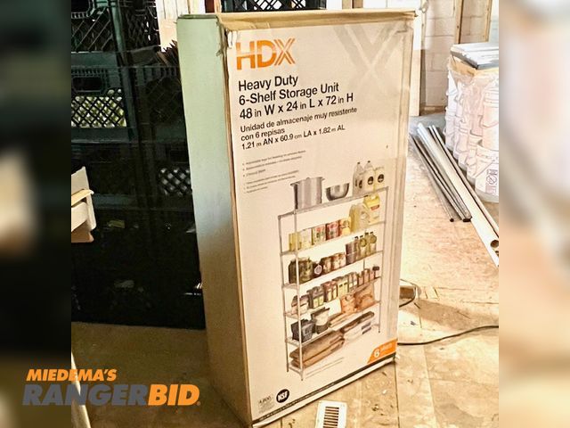 Lot 30-10 - 3 New HDX 48x24x72 6-shelf storage unit Steel Adjustable Height Shelving