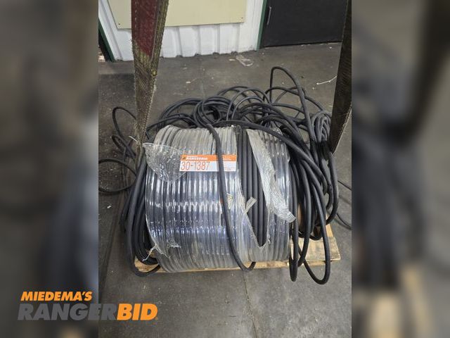 Lot 30-1387 - brand new 1000' spool of 2 AVG coper welding wire.  Spool broken, but tied up and on skid.  Fork tru...