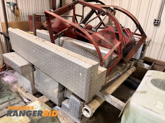 Lot 30-3430 - Lot of Aluminum Truck Toolboxes and Drum Dollies.