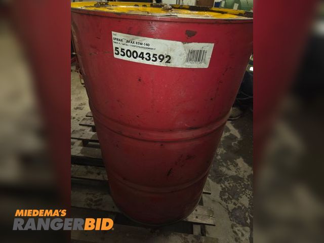 Lot 30-5020 - 2 new 55 gallon drums of oil. (1) Shell 85w-140 gear oil and (1) SHL-UTH Full Synthetic Hydraulic oi...