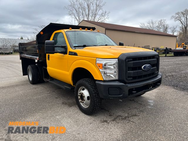 Lot 30-295 - 2013 Ford F-350 XL Regular Cab Dump Bed Pickup Truck 4x4 Runs and operates.  Was used daily until sc...