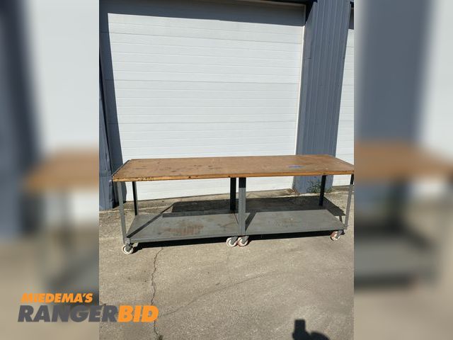 Lot 30-225MV - Rolling Steel Welded Workstation. Steel-framed, Composite Wood Top. 99" x 30" x 36" With Casters. Ca...