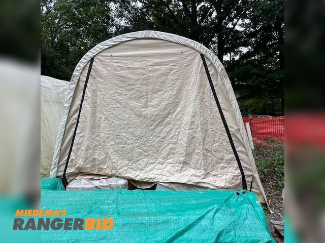 Lot 30-9816 - 1 Shelterlogic 10 foot by 20 foor round top carport 1 car waterproof polyethylene fabric single-car carport,