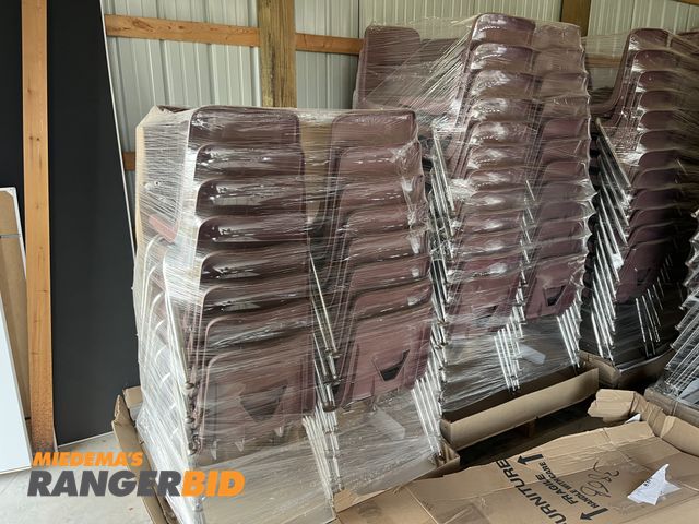 Lot 30-1629 - Stackable Chairs, plastic with metal legs Stackable Chairs