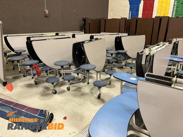 Lot 30-2078 - Cafeteria Style Tables with seats (Foldable on casters) Municipality owned, buyer is responsible for...