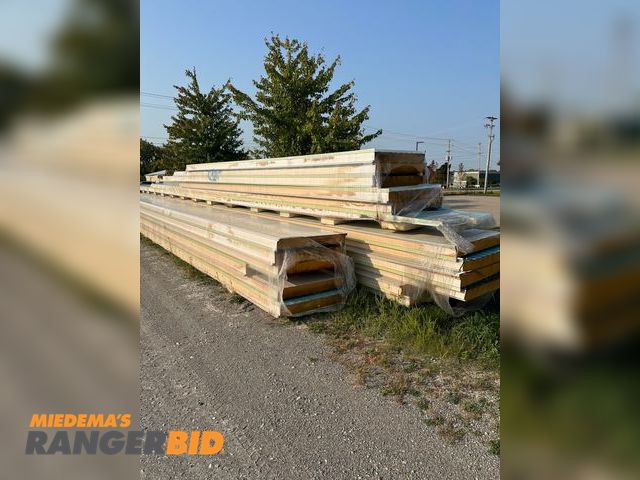 Lot 30-32115 - Insulated Building Panels (12) pcs 50+ ft long (6) pcs 25+ ft long. Seller will load.