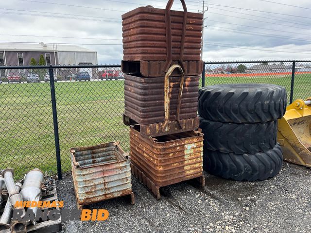 Lot 30-2596 - (4) Metal Bins see pics for size